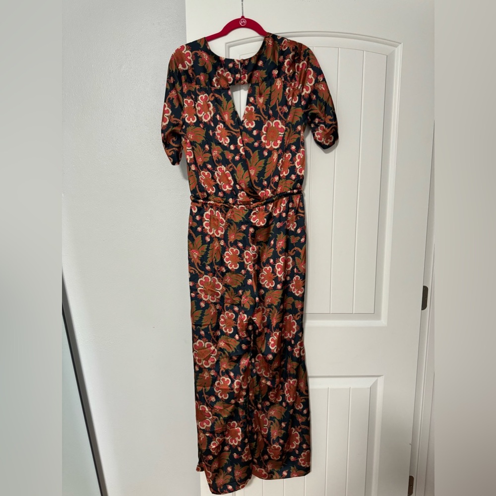 Navy patterned jumpsuit